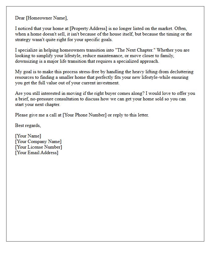 The Next Chapter Downsizing Expired Letter