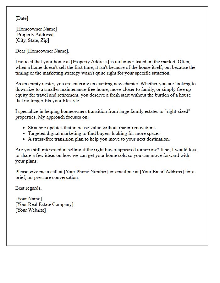 A Fresh Start Empty Nester Expired Letter