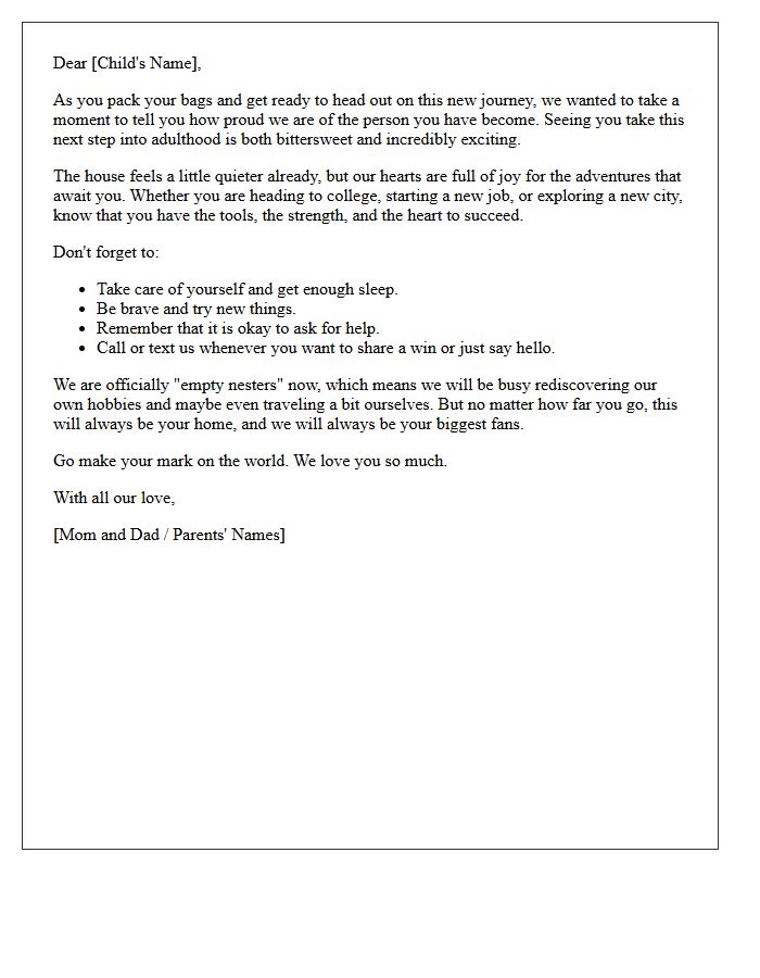 Your Next Adventure Empty Nester Letter