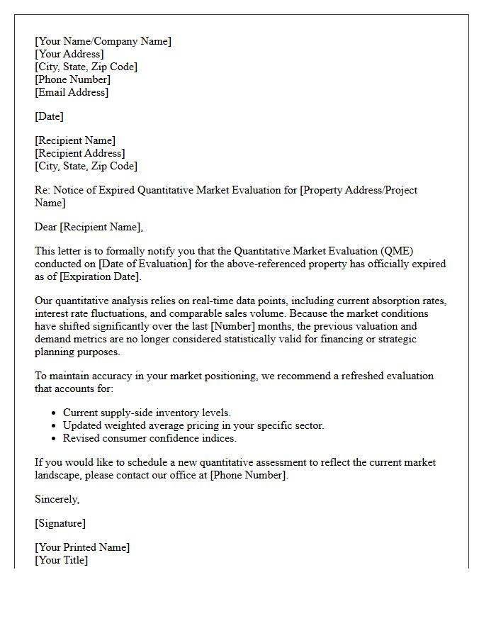 Quantitative Market Evaluation Expired Letter
