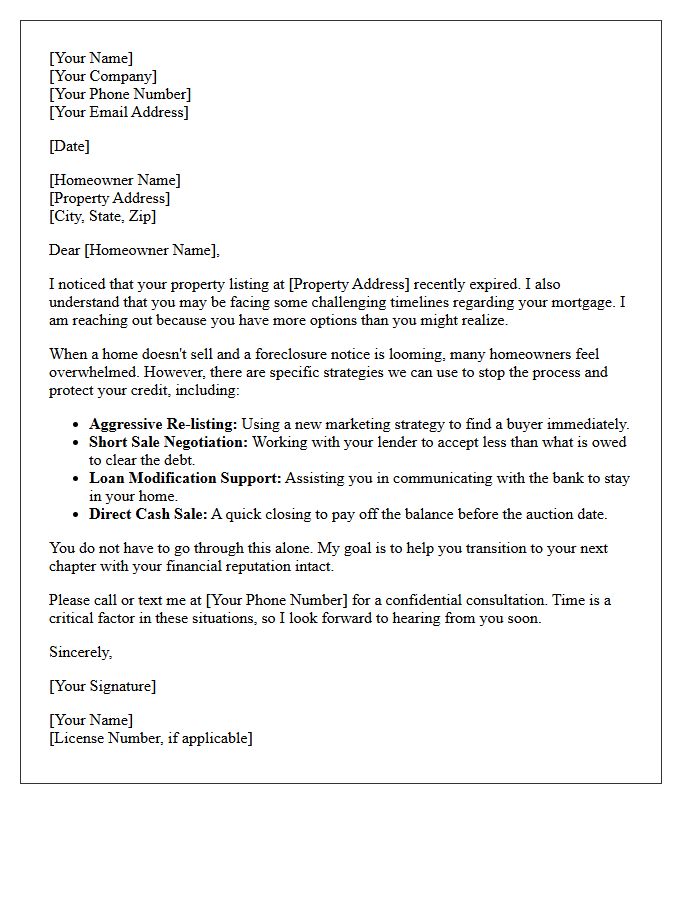Expired Listing And Pre Foreclosure Options Letter