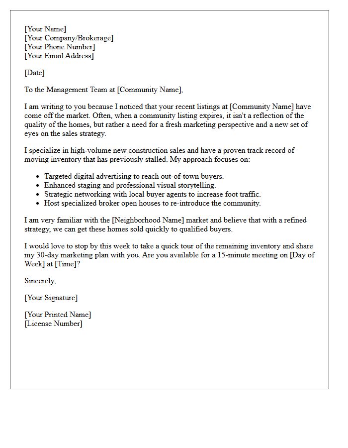 Fresh Approach For Expired Builder Community Letter