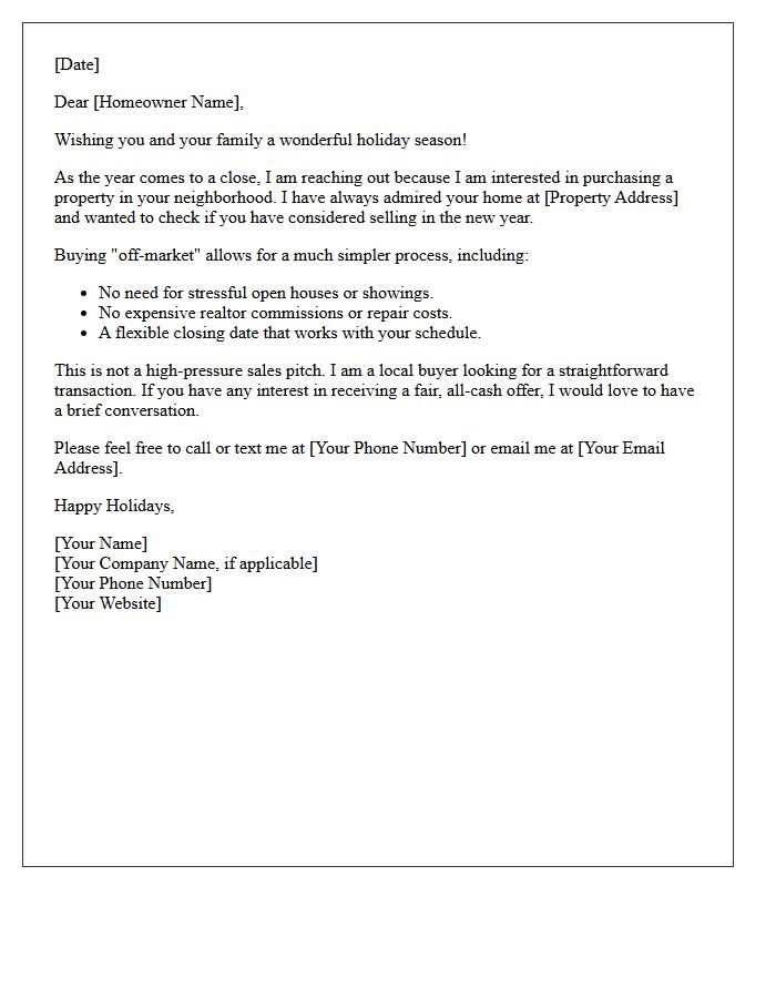 Off Market Real Estate Holiday Season Outreach Letter