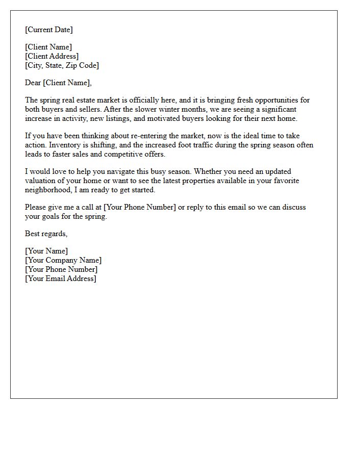 Returning To The Spring Market Letter