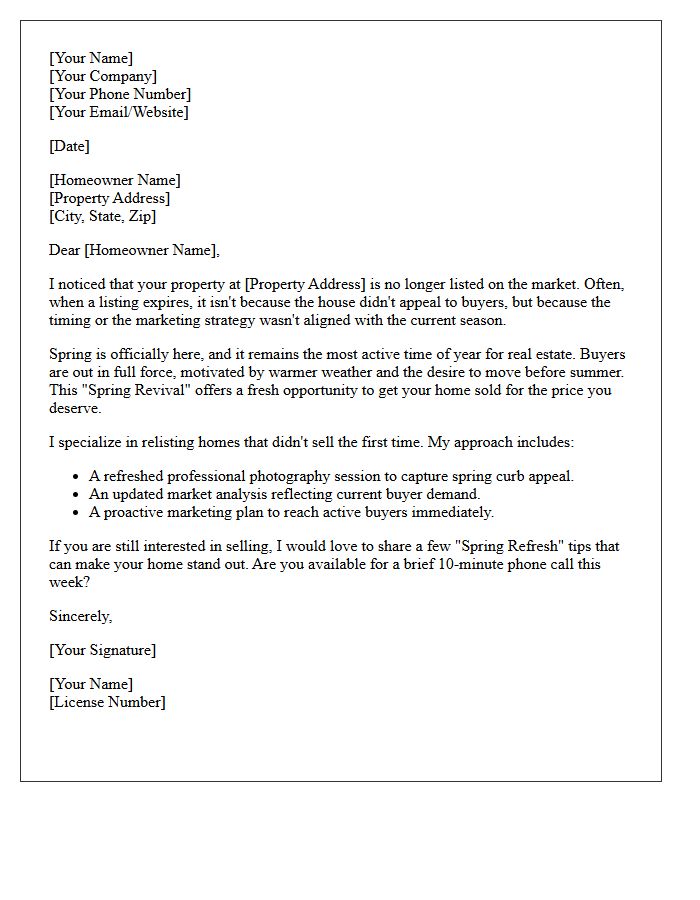 Spring Real Estate Revival Expired Letter