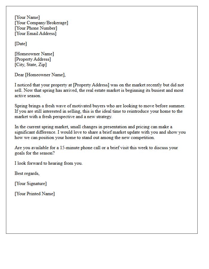 Expired Listing Spring Reintroduction Letter