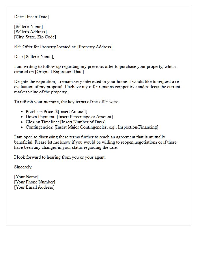 Re-Evaluation of Expired Real Estate Offer Letter