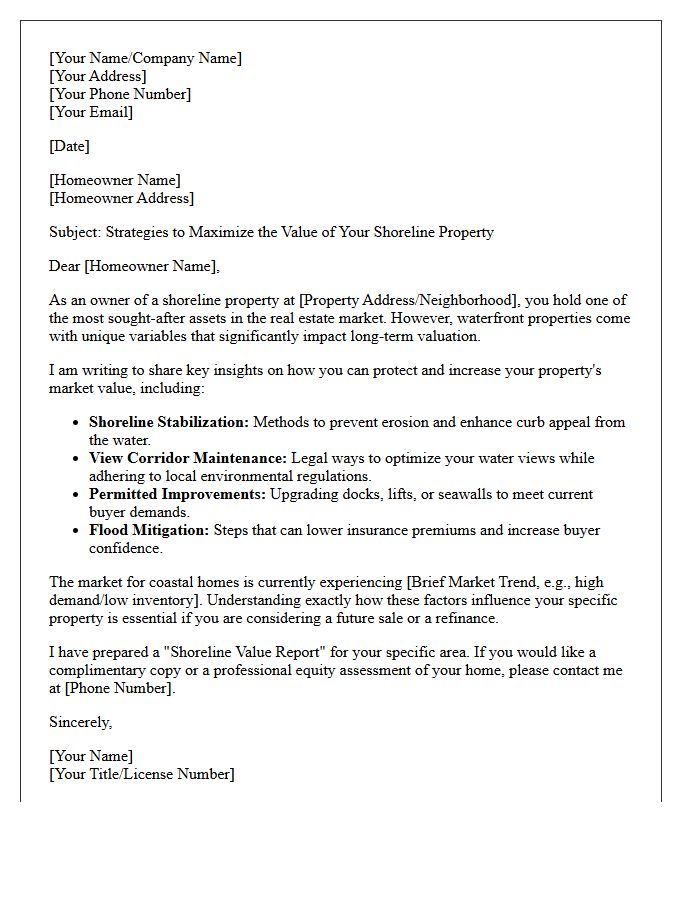 Maximizing Your Shoreline Property Value Letter