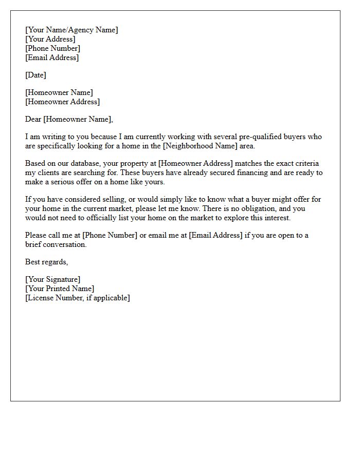 Matching Pre-Qualified Buyers To Your Property Letter