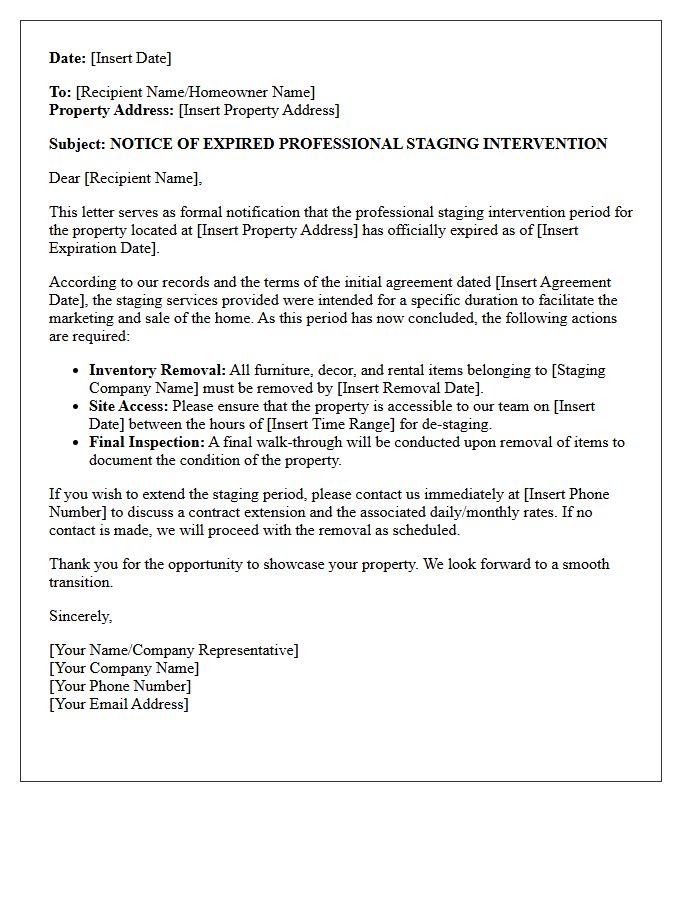 Notice Of Expired Professional Staging Intervention Letter