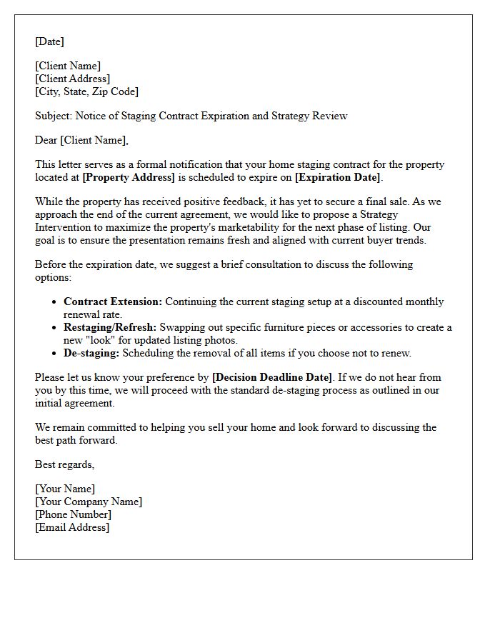 Staging Contract Expiration And Strategy Intervention Letter