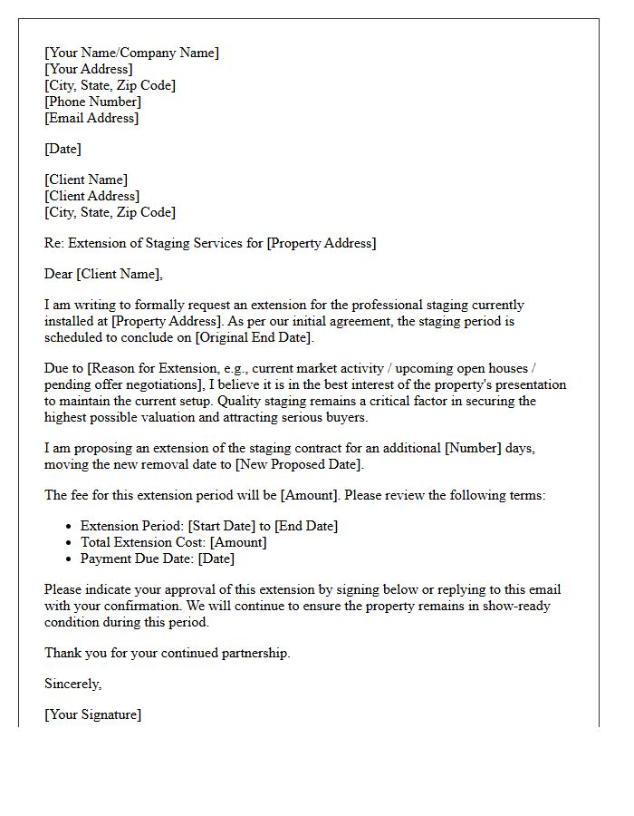 Professional Staging Extension Request Intervention Letter