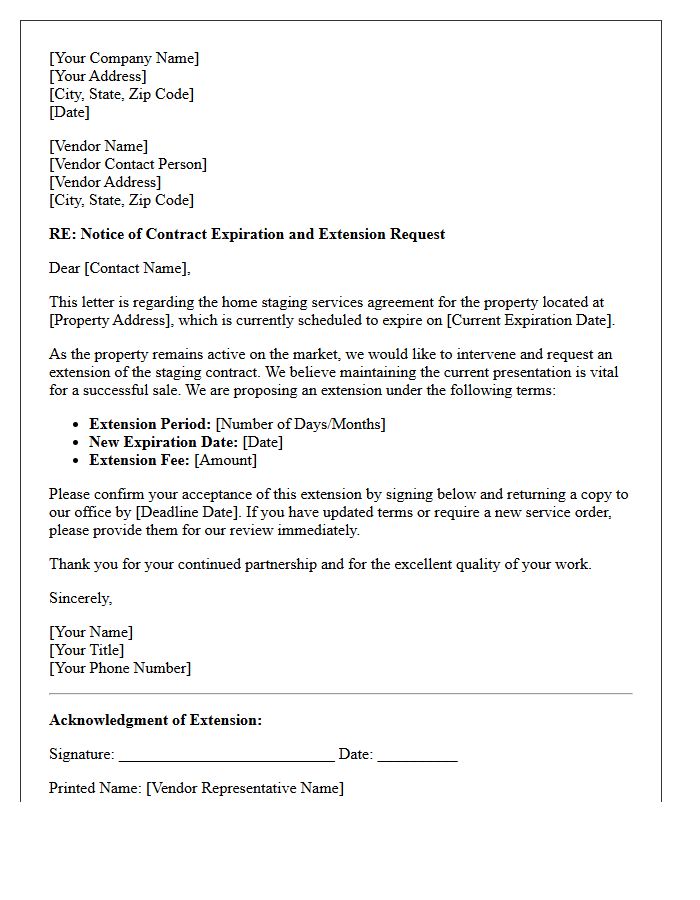 Vendor Staging Contract Expiration Intervention Letter