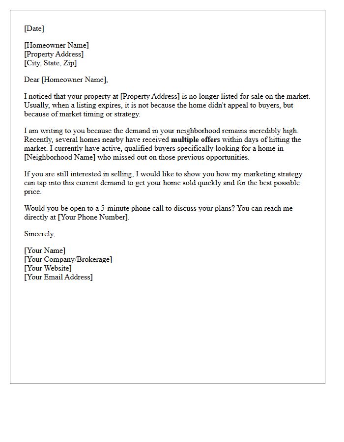 Multiple Offer Neighborhood Demand Expired Letter