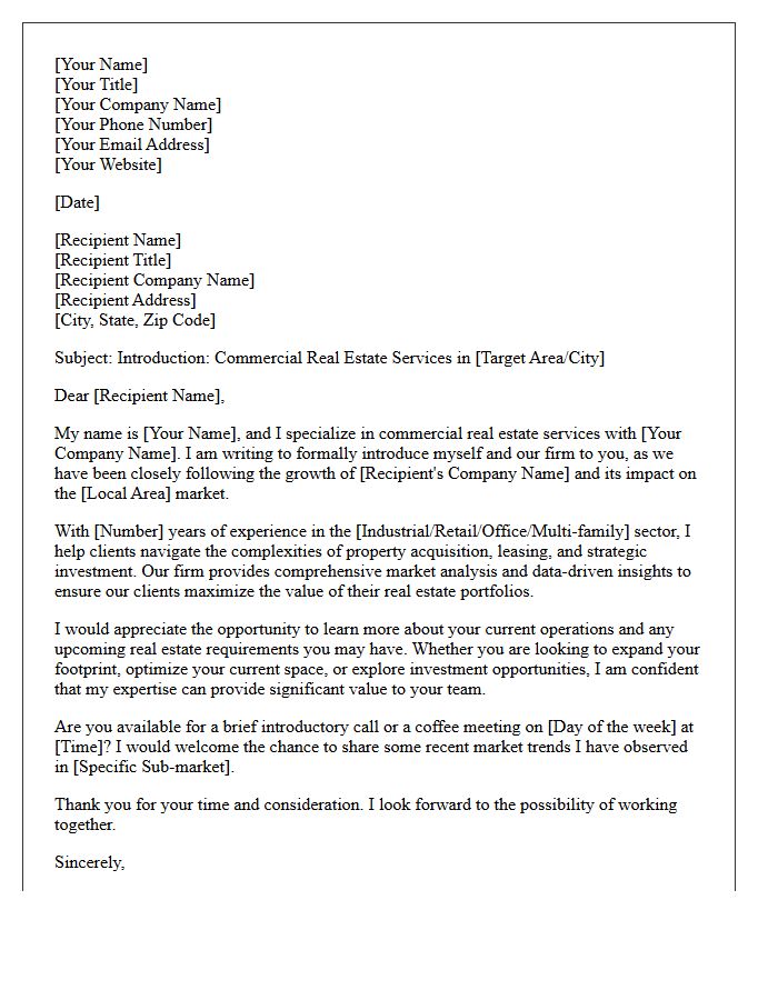 Commercial Real Estate Introduction Letter