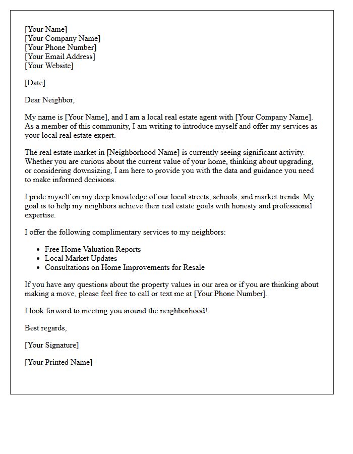 Local Community Real Estate Introduction Letter