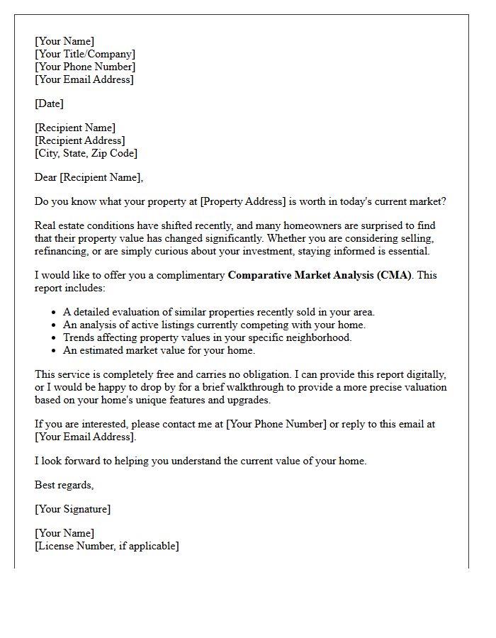 Comparative Market Analysis Invitation Letter