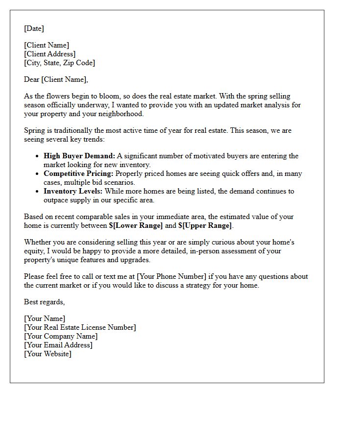 Spring Selling Season Market Analysis Letter