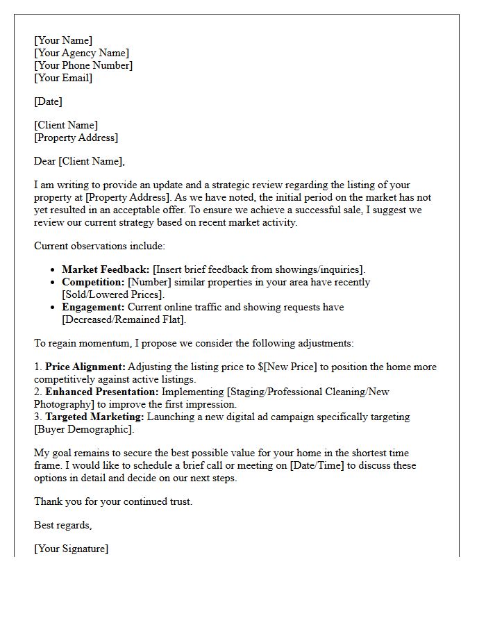 Real Estate Stagnation Strategy Letter