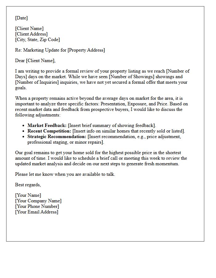 Extended Days on Market Review Letter