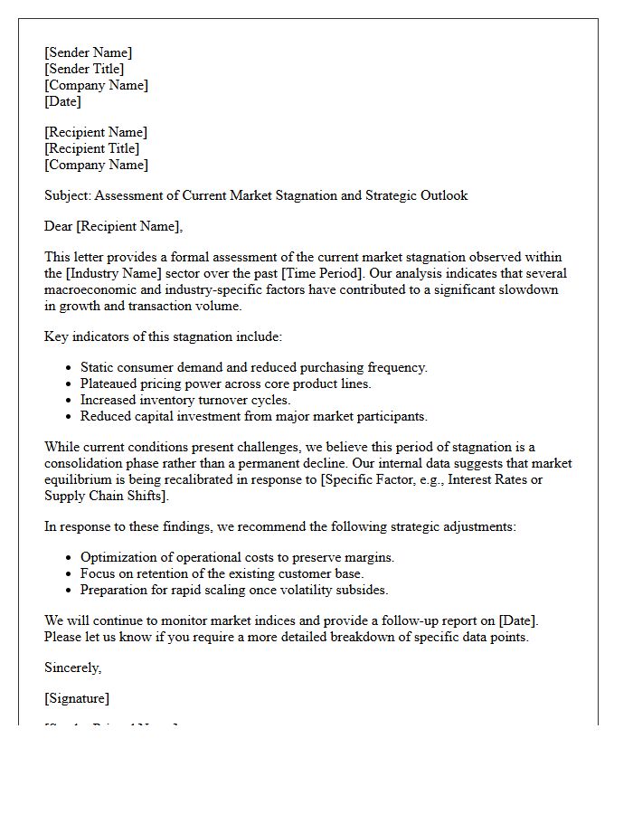 Current Market Stagnation Assessment Letter