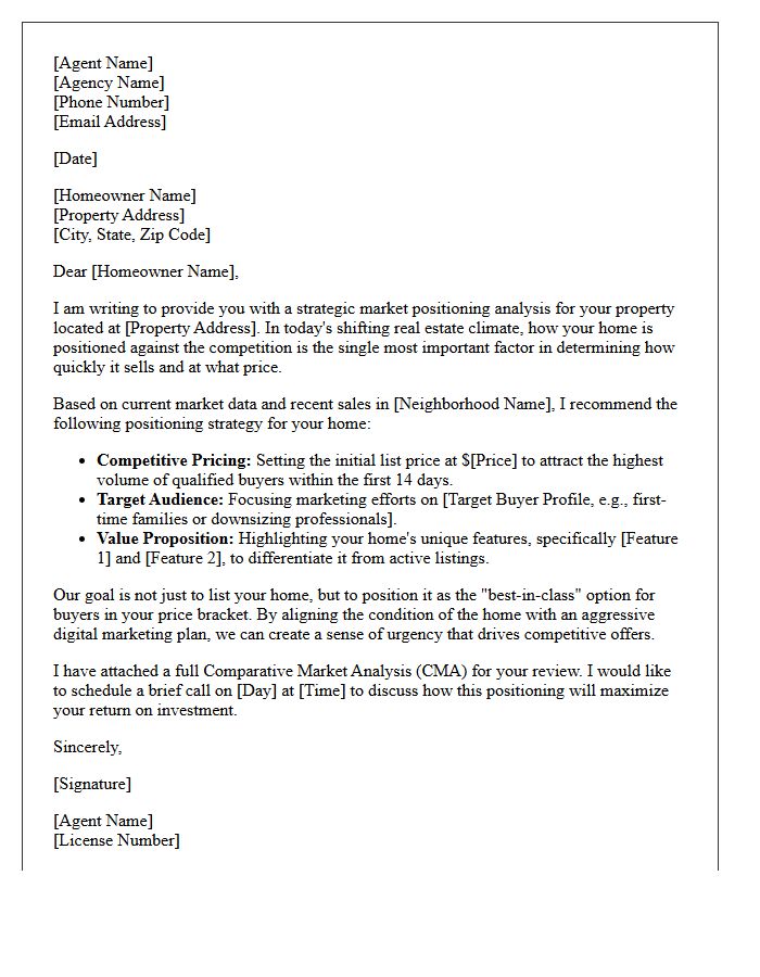 Real Estate Market Positioning Letter