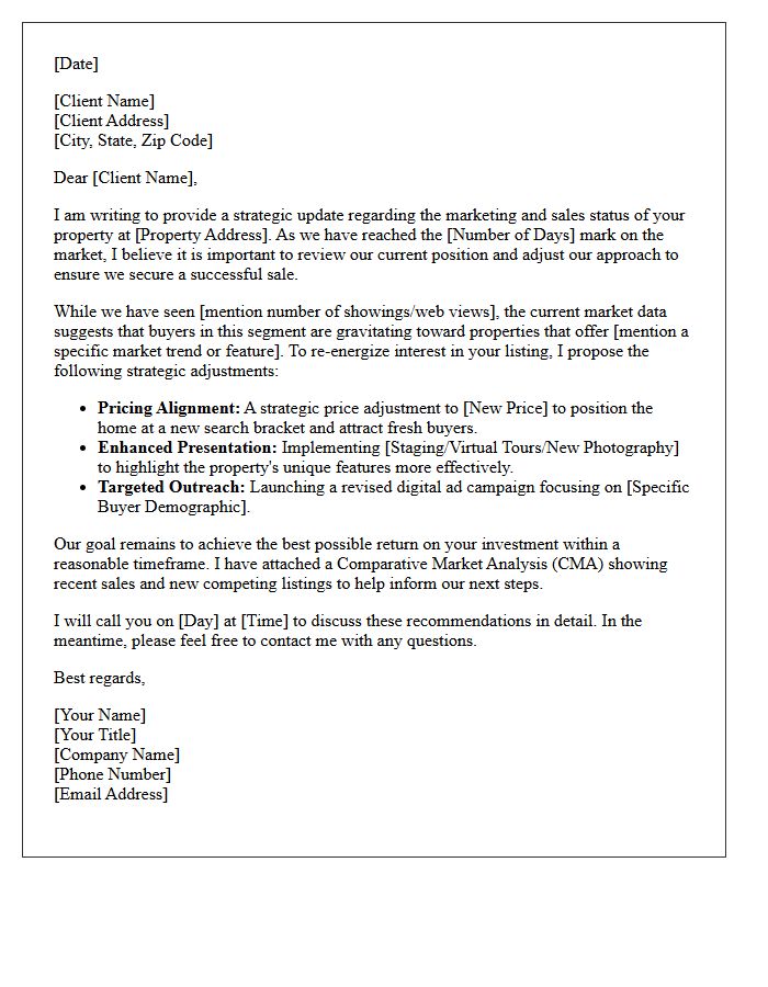 Strategic Update for Stagnant Listing Letter