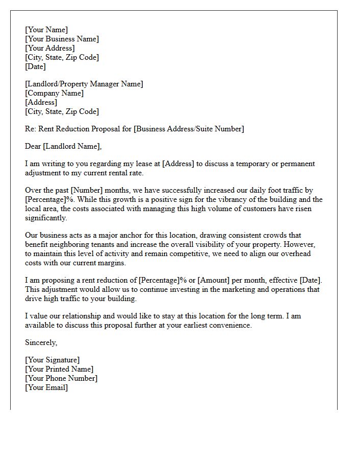 Increased Foot Traffic Price Reduction Letter