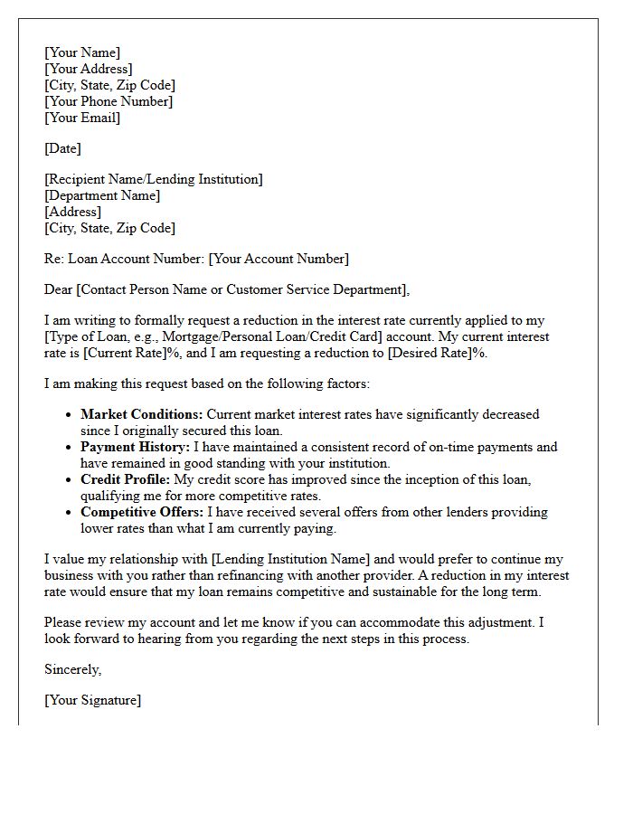 Interest Rate Adjustment Price Reduction Letter