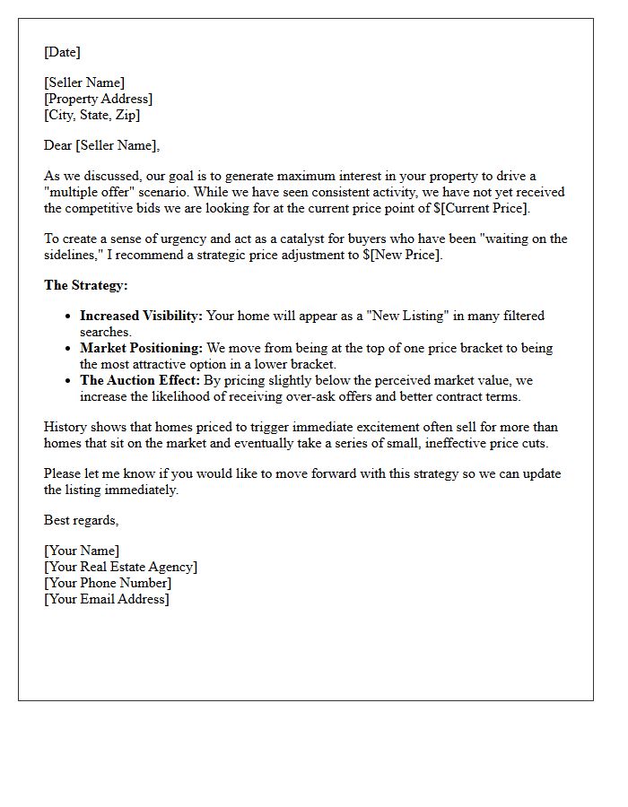 Multiple Offer Catalyst Price Reduction Letter