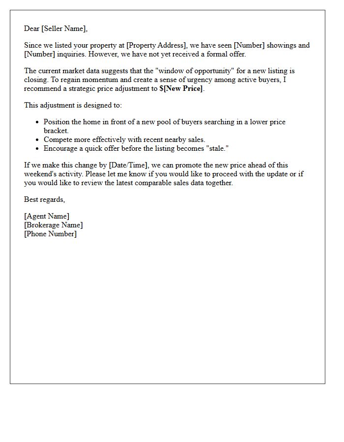 Seller Urgency Price Reduction Strategy Letter