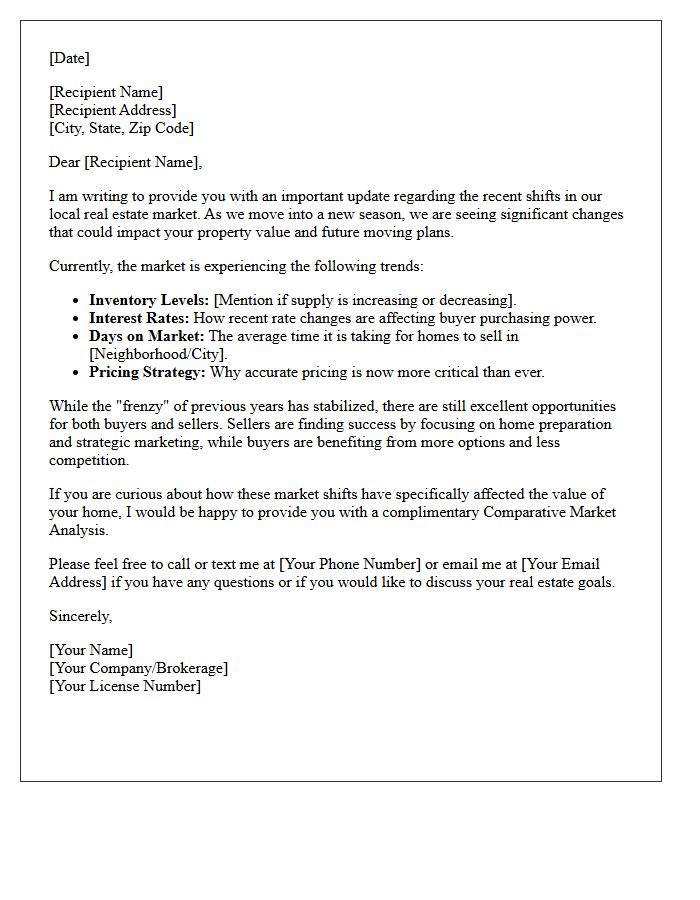 The Shifting Real Estate Market Update Letter