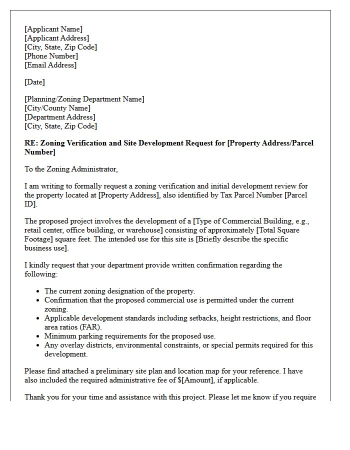 Commercial Development Zoning Letter