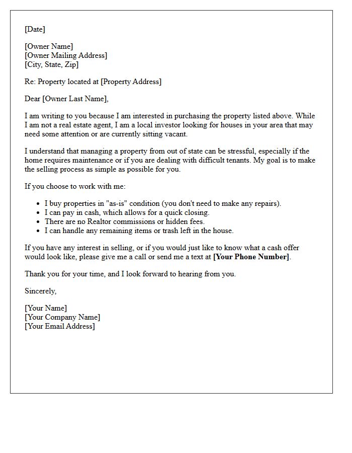 Distressed Property Out-Of-State Owner Letter