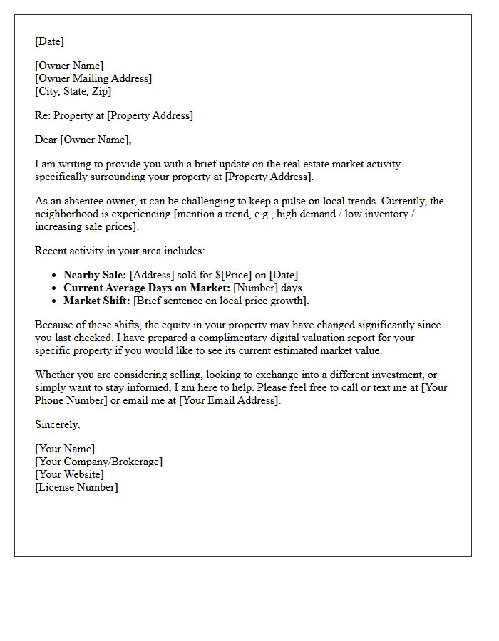 Local Market Update Absentee Owner Letter