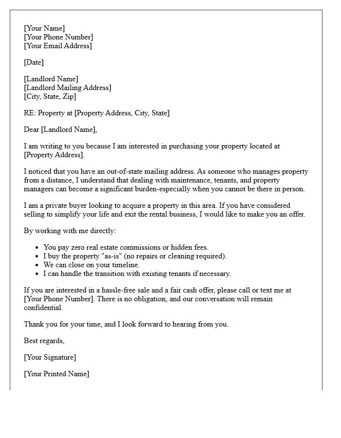 Tired Landlord Out-Of-State Buyout Letter