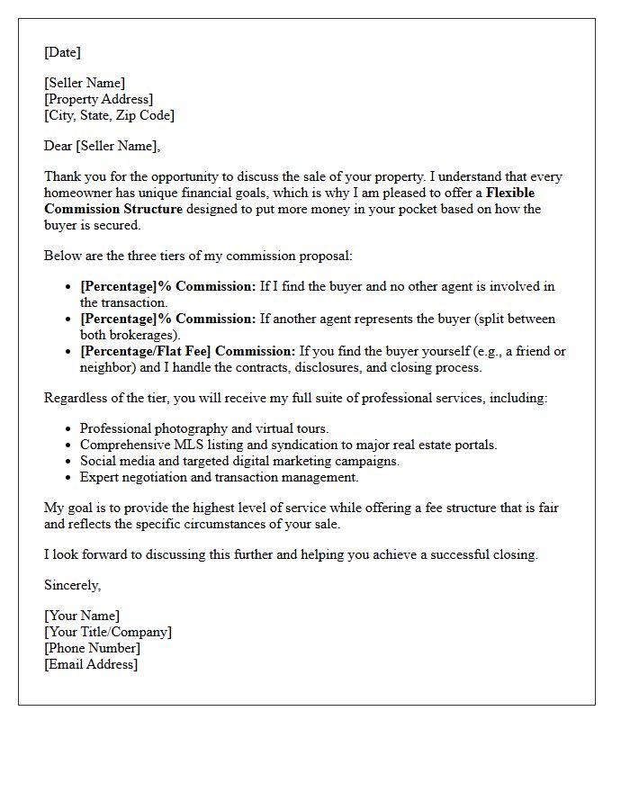 Flexible Real Estate Commission Proposal Letter