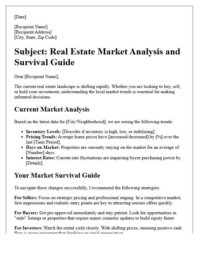 Real Estate Market Analysis and Survival Guide Letter