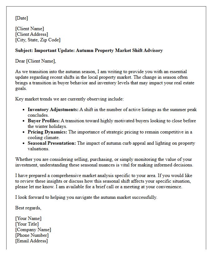 Autumn Property Market Shift Advisory Letter