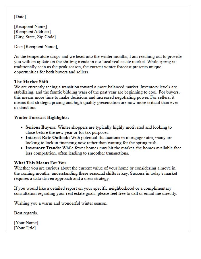 Winter Real Estate Forecast And Shift Letter