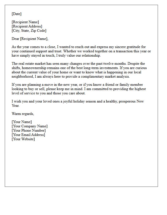 End Of Year Seasonal Real Estate Letter