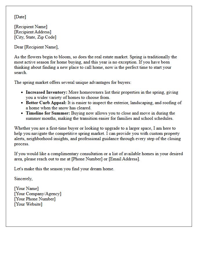 Spring Homebuyer Seasonal Opportunity Letter