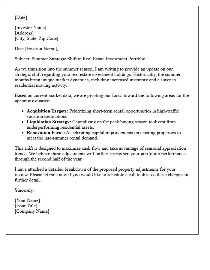 Summer Real Estate Investment Shift Letter