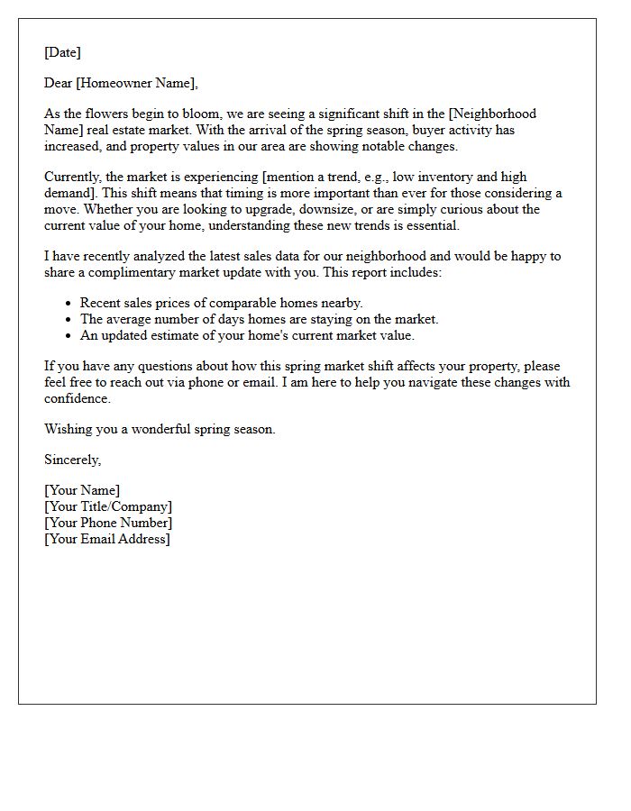 Spring Neighborhood Market Shift Letter