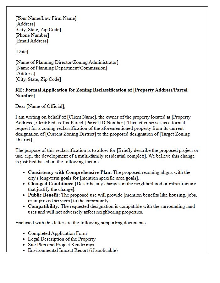 Zoning Reclassification Legal Letter