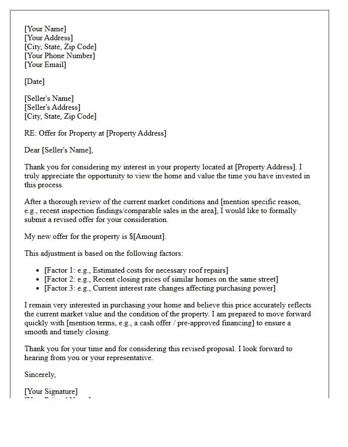 Buyer Price Reduction Offer Letter