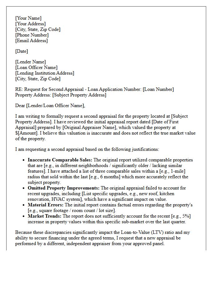 Second Appraisal Request and Justification Letter