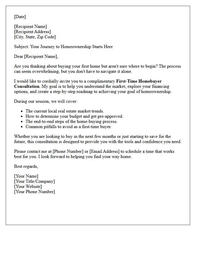 First-Time Homebuyer Consultation Invitation Letter