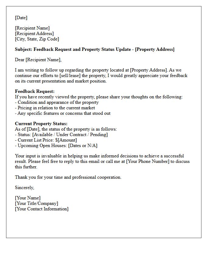 Feedback Request And Property Status Letter