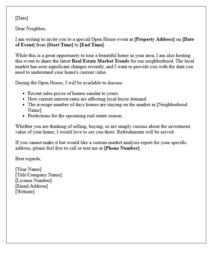 Real Estate Market Trends Open House Letter
